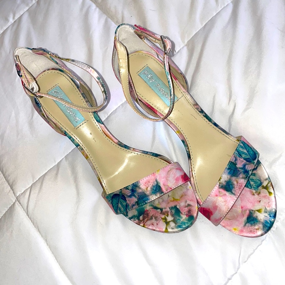 Blue by Betsey Johnson Floral Heels